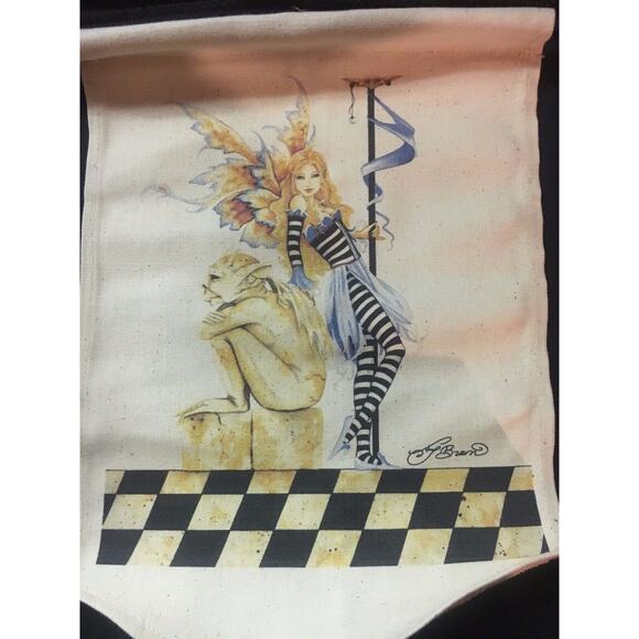 RARE Amy Brown Faery Fanions ~ Canvas Fairy Hanging Banner - Original #1&14 - Picture 2 of 3